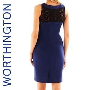 Blue Worthington dress with lace back New With Tags!